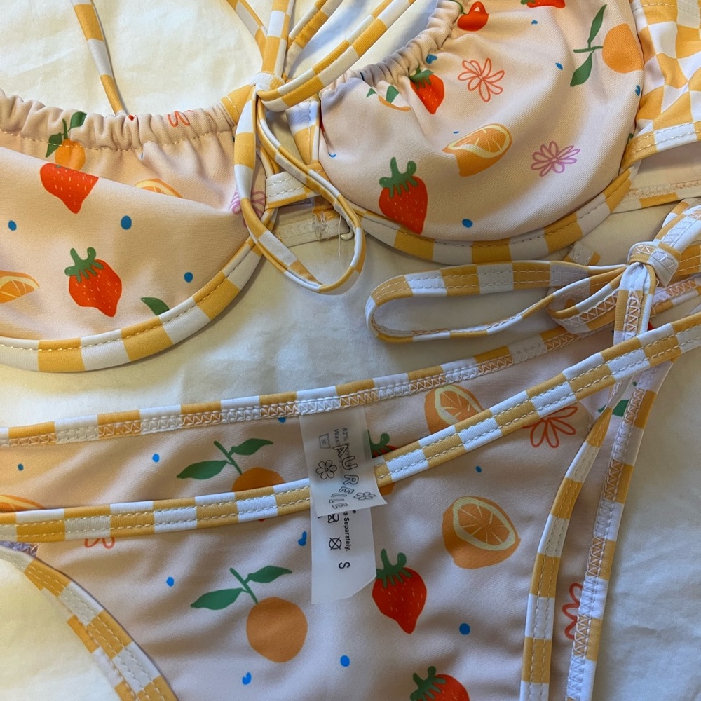 Aurelle Swim, Size Small, Fruited Bikini